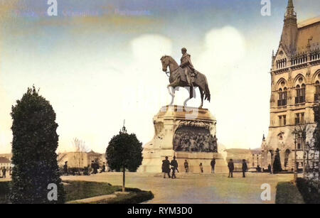 Statue équestre de Gyula Andrássy à Budapest par György Zala, 1908, Budapest, Hongrie, Parlement Banque D'Images