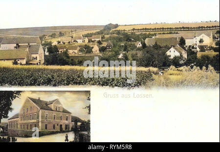 Restaurants dans Landkreis Meißen, Multi-vues de cartes postales, de Lossen (Nossen), 1903, Landkreis Meißen, Lossen, Ort, Hotel, Allemagne Banque D'Images