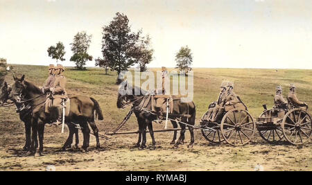 La mitrailleuse Maxim, l'utilisation militaire des chevaux, 1. Königlich Sächsische Maschinengewehr-Abteilung Nr. 12, 1905 cartes postales, 1905, 1. Königlich Sächsische Maschinengewehr Abteilung 12, Nr. Banque D'Images