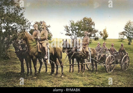 La mitrailleuse Maxim, l'utilisation militaire des chevaux, 1. Königlich Sächsische Maschinengewehr-Abteilung Nr. 12, 1905 cartes postales, 1905, 1. Königlich Sächsische Maschinengewehr Abteilung 12, Nr. Banque D'Images