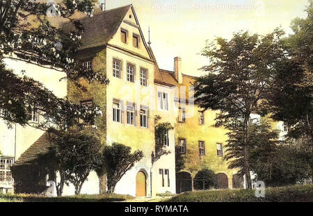 Burg Mildenstein, 1905, Landkreis Mittelsachsen, Leisnig, Schloßhof Mildenstein, Allemagne Banque D'Images