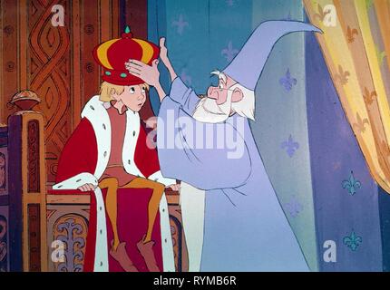 ARTHUR, MERLIN, l'ÉPÉE DANS LA PIERRE, 1963 Banque D'Images