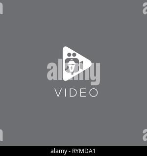 Logo de la vidéo. Emblème de la production vidéo. Locations de vidéos signe. Logo Cinéma Illustration de Vecteur
