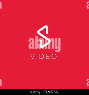 Logo de la vidéo. Emblème de la production vidéo. Locations de vidéos signe. Logo Cinéma Illustration de Vecteur