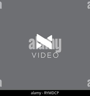 Logo de la vidéo. Emblème de la production vidéo. Locations de vidéos signe. Logo Cinéma Illustration de Vecteur