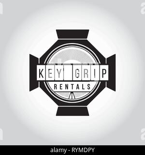 Logo de la vidéo. Emblème de la production vidéo. Locations de vidéos signe. Logo Cinéma Illustration de Vecteur