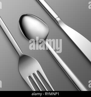 Couteau. La fourchette. Spoon Banque D'Images