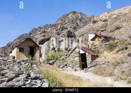 Les bâtiments anciens, Centre minière Goldfields, Nouvelle-Zélande Banque D'Images