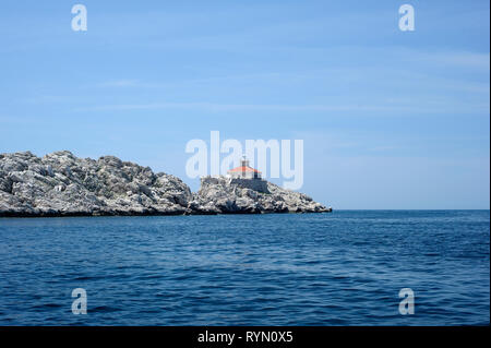 Leuchtturm Grebeni Grebeni, îles au large de Dubrovnik Banque D'Images