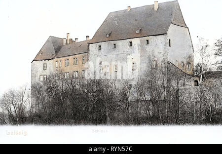 Burg Mildenstein, 1904, Landkreis Mittelsachsen, Leisnig, Schloß, Allemagne Banque D'Images