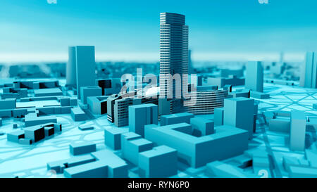 Palazzo Lombardia, Milan, Porta Nuova, gratte-ciel, la région de Lombardie, la place ville de Lombardie. L'Italie. Le rendu 3D Banque D'Images