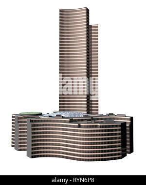 Palazzo Lombardia, Milan, Porta Nuova, gratte-ciel, la région de Lombardie, la place ville de Lombardie. L'Italie. Le rendu 3D Banque D'Images