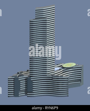 Palazzo Lombardia, Milan, Porta Nuova, gratte-ciel, la région de Lombardie, la place ville de Lombardie. L'Italie. Le rendu 3D Banque D'Images