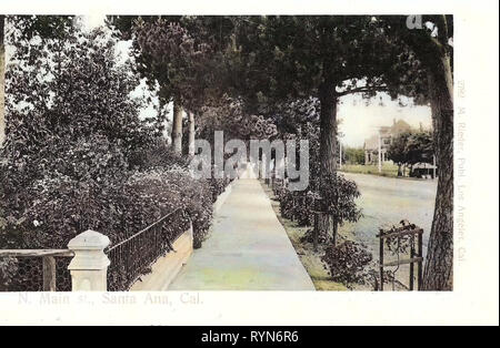 Avenues de la United States, Santa Ana, Californie, 1905, N. Main st. Santa Ana Banque D'Images