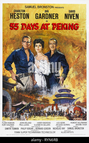 HESTON,GARDNER,AFFICHE, 55 jours à Pékin, 1963 Banque D'Images