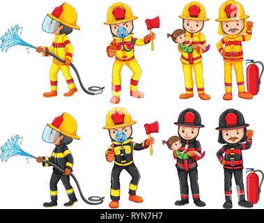 Un pompier illustration de caractères Illustration de Vecteur