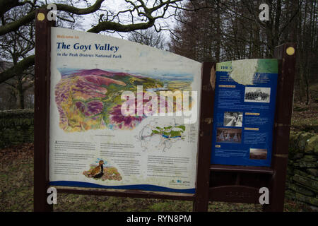 Panneau pour le réservoir de Goyt Valley Fernilee Derbyshire Banque D'Images