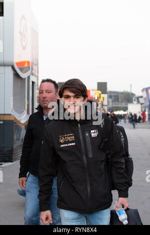 Barcelone, Espagne. Feb 21st, 2019 - Pietro Fittipaldi du Brésil pour le pilote de réserve (51) Haas F1 Team jour 4 de F1 les essais d'hiver sur le circuit de Catalogne Banque D'Images