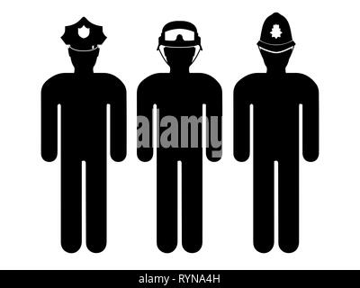 Stick figure autre policier, vector illustration set Illustration de Vecteur