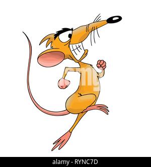 Cartoon vector illustration avec confiance l'exécution de la souris Illustration de Vecteur