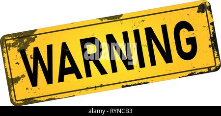 L'icône de métal rouillé sale avertissement signe plaque Illustration de Vecteur