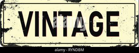 Web vintage métal rouillé sale sign plaque icône Illustration de Vecteur