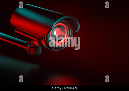 Caméra de surveillance de sécurité sur un même arrière-plan. Le rendu 3D Banque D'Images