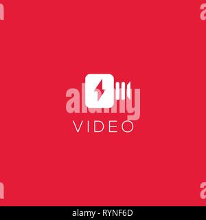 Logo de la vidéo. Emblème de la production vidéo. Locations de vidéos signe. Logo Cinéma Illustration de Vecteur