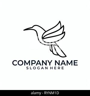 Conception d'oiseaux art ligne idée illustration vector modèle. Convient pour l'industrie créative, multimédia, animation, formation, boutique, et tous les b Illustration de Vecteur