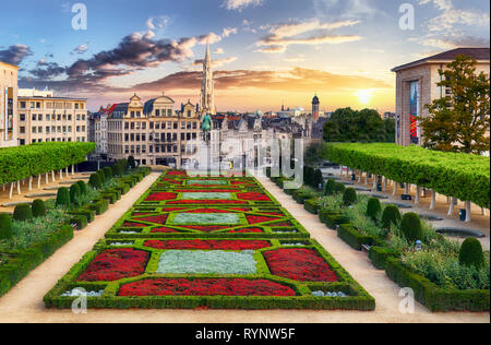 Bruxelles, Belgique, au coucher du soleil Banque D'Images