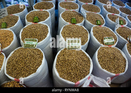 La pistache est le plus célèbre produit agricole de Gaziantep et largement vendu tout autour de la ville, la Turquie. Banque D'Images