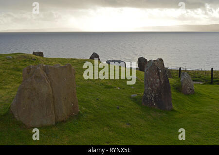 Auchagallon Stone Circle, près de Machrie sur l'île d'Arran Banque D'Images