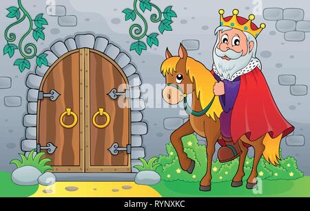Le roi cheval par thème porte ancienne image 1 - eps10 vector illustration. Illustration de Vecteur