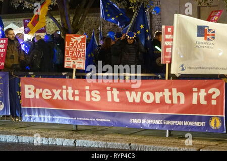 Brexit protestation - 12 mars 2019 Banque D'Images
