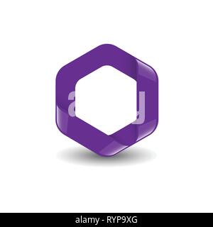 - Hexagonal hexagonal couleur pourpre marque logo vector concept illustration. L'élément de conception. Illustration de Vecteur