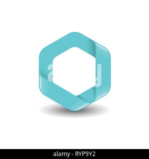 - Couleur bleu marque hexagonale hexagone logo vector concept illustration. L'élément de conception. Illustration de Vecteur