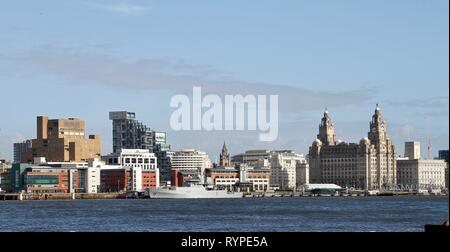 Liverpool, Royaume-Uni. 14Th Mar, 2019. Le HMS Enterprise, le dixième navire à porter ce nom, est un bâtiment multi-rôle hydrographique (SVHO - océanographie) de la Royal Navy. Elle dispose d'un sister-ship, le HMS Echo, et ensemble ils forment la classe des navires de l'écho de l'enquête. Crédit : IAN Fairbrother/Alamy Live News Banque D'Images