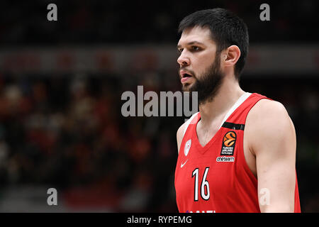 Foto Claudio Grassi/LaPresse 14 marzo 2019 Assago (MI) Italia sport basket AX Armani Exchange Olimpia Milan Olympiacos vs Pireo - Turkish Airlines Eurolega 2018/2019 - Mediolanum Forum. Nella foto : Kostas Papanikolaou (# 16 l'Olympiacos Pireo) Photo Claudio Grassi/LaPresse 14 mars 2019 Assago (MI) Italy sport basket AX Armani Exchange Olimpia Milan contre l'Olympiacos Le Pirée - Turkish Airlines EuroLeague 2018/2019 - Mediolanum Forum. dans la pic : Kostas Papanikolaou (# 16) l'Olympiacos Pireo Banque D'Images