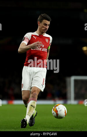 L'Emirates Stadium, Londres, Royaume-Uni. 14Th Mar, 2019. L'UEFA Europa League Football, série de 16, deuxième partie, Arsenal contre Rennes ; Laurent Koscielny d'Arsenal : Action Crédit Plus Sport/Alamy Live News Banque D'Images