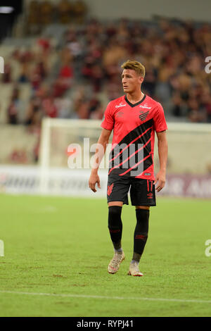 Curitiba, Brésil. 14Th Mar, 2019. Brian Romero lors de Jorge Wilstermann Athletico vs. Match valide pour le deuxième tour de la phase de groupes de la CONMEBOL Libertadores 2019. Arena da Baixada. Curitiba, PR. Credit : Reinaldo Reginato/FotoArena/Alamy Live News Banque D'Images