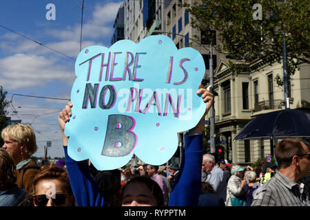 Melbourne, Australie. 15 mars, 2019. Des milliers d'élèves à Melbourne prendre part à la grève pour protester contre le climat de l'école aujourd'hui dans le cadre d'un mouvement national et mondial par des étudiants pour une plus grande urgence d'hommes politiques dans la lutte contre le changement climatique qu'ils considèrent comme la plus grande menace pour leur avenir. Crédit : Steven Sklifas/Alamy Live News Banque D'Images