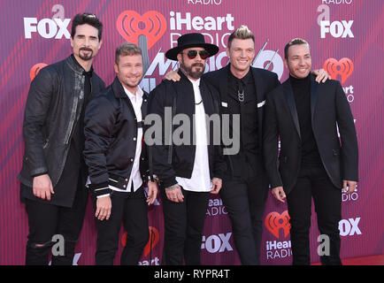 Los Angeles, Californie, USA. 14Th Mar, 2019. Backstreet Boys arrive pour le 2019 iHeart Radio Music Awards au théâtre de Microsoft. Credit : Lisa O'Connor/ZUMA/Alamy Fil Live News Banque D'Images