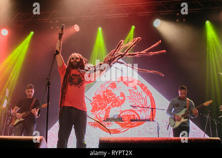 Turin, Italie, 14 mars 2019 l'étranger le plus important artiste reggae Alborosie effectue à Turin Crédit : Daniele Baldi/Alamy Live News Banque D'Images