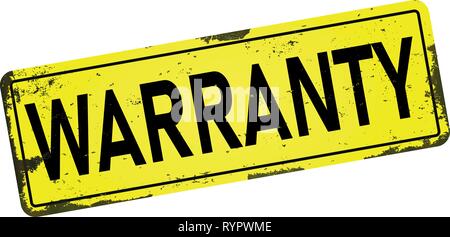 Web garantie métal rouillé sale sign plaque icône Illustration de Vecteur
