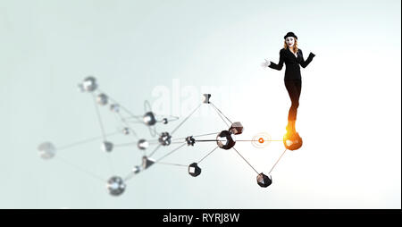 Jeune femme mime Banque D'Images