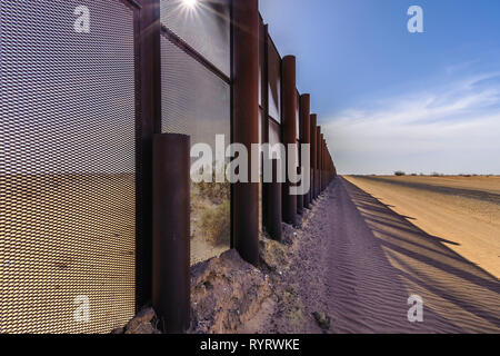 US Frontière, Yuma Arizona, Avril 2018 Banque D'Images