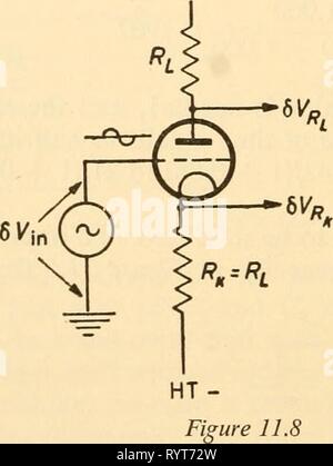 Appareils électroniques pour la recherche biologique électronique pour la recherche biologique . electronicappara00dona Année : 1958 Commentaires de tension négative et l'amplificateur à gain stabilisé si le courant cathodique est toujours de 2 mA, la chute de tension au connecteur RJ^ sera de 20 C. Si l'offre est faite -18 V la cathode sera toujours 2 V positif par rapport à la grille et la dérive est toujours négative même s'il peut apparaître à partir de la Figure 11.7 qu'il est positif. Le gain sans rétroaction est maintenant 50 000   ^ +10,000. 10 000 50 000 A  = 50  + 10 000  + 10 000  = 10 000 50 000 43 Bis  + 0-167 et AB  = 7-2. Banque D'Images