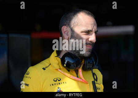 L'Albert Park, Melbourne, Australie. Mar 15, 2019. Le directeur général du Renault F1 Team Cyril Abiteboul pendant deux à la session de pratique 2019 Australian Grand Prix de Formule 1 à l'Albert Park, Melbourne, Australie. Bas Sydney/Cal Sport Media/Alamy Live News Banque D'Images