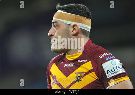Huddersfield, UK. 14 mars 2019. John Smiths Stadium, Huddersfield, Angleterre ; Rugby League Super League Betfred, Huddersfield Giants vs Saint Helens, Huddersfield Giants Joe Wardle. Credit : Dean Williams/Alamy Live News Banque D'Images