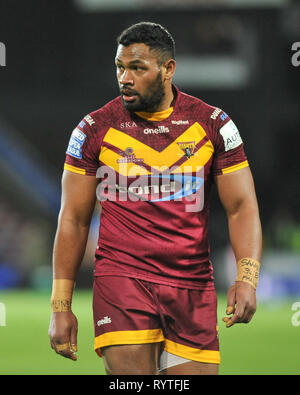 Huddersfield, UK. 14 mars 2019. John Smiths Stadium, Huddersfield, Angleterre ; Rugby League Super League Betfred, Huddersfield Giants vs Saint Helens ; Ukuma TaÕai de Huddersfield Giants. Credit : Dean Williams/Alamy Live News Banque D'Images